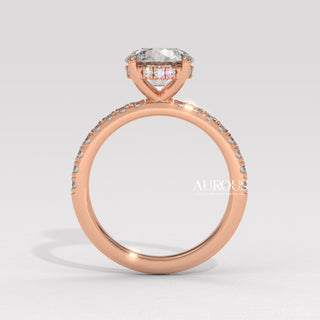 1.50CT Round Cut Pave Setting Moissanite Engagement Ring