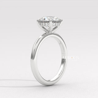 2.0CT Round Diamond Hidden Halo Setting Moissanite Engagement Ring