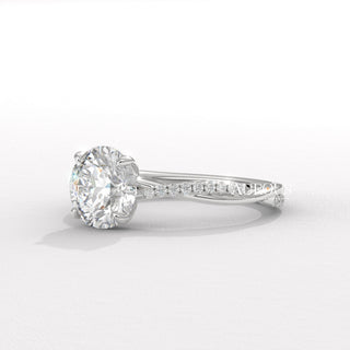 1.50CT Round Diamond Twisted Pave Setting Moissanite Engagement Ring