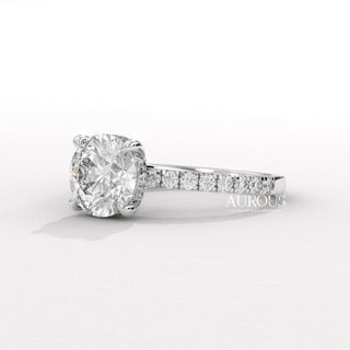 1.50CT Round Diamond Pave Setting Moissanite Engagement Ring