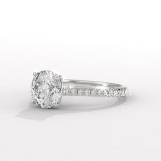 1.50CT Round Diamond Pave Setting Moissanite Engagement Ring