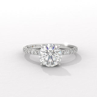 2.0CT Round Diamond Pave Setting Moissanite Engagement Ring