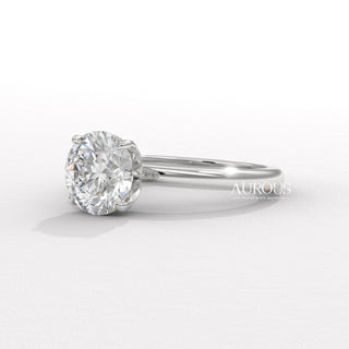 2.0CT Round Cut Hidden Diamond Moissanite Engagement Ring