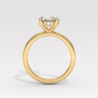 2.0CT Round Diamond Hidden Halo Setting Moissanite Engagement Ring