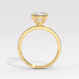 2.0CT Round Diamond Pave Setting Moissanite Engagement Ring