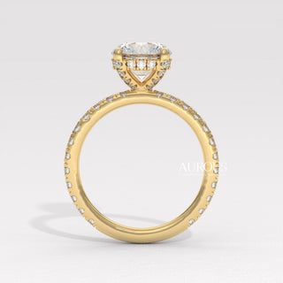 1.50CT Round Diamond Hidden Halo Pave Setting Engagement Ring