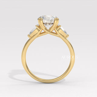 1.50CT Round Diamond Three Stone Setting Moissanite Engagement Ring