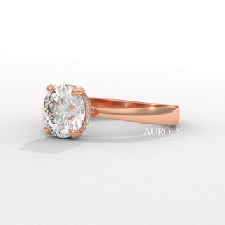 1.0CT Round Cut Diamond Hidden Halo Setting Moissanite Engagement Ring
