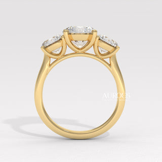 1.50CT Round Diamond Three Stone Setting Moissanite Engagement Ring