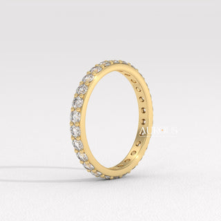 Round Diamond Pave Setting Eternity Wedding Band