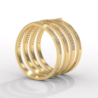 Round Cut Diamond Spiral Unique Moissanite Wedding Ring