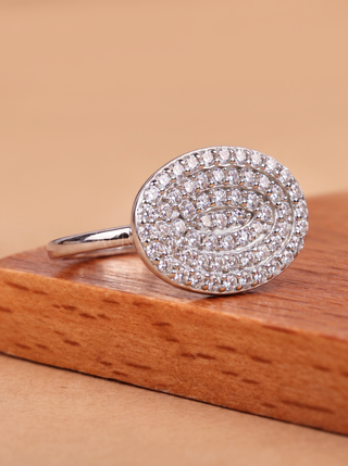 Curved Surface Round Diamond Unique Engagement Ring ~ Anniversary Gift