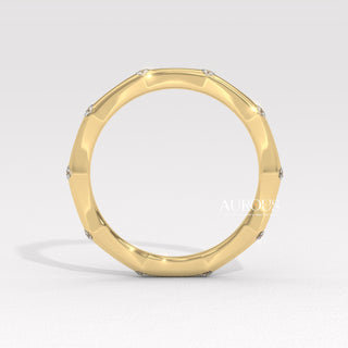 Round Diamond Petite Pave Setting Eternity Moissanite Wedding Band