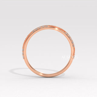 Round Diamond Vintage Style Moissanite Wedding Band