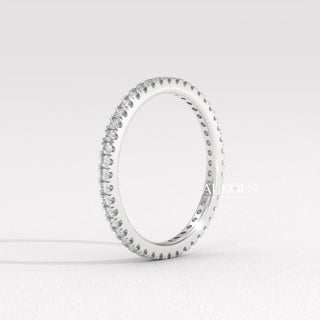 Round Diamond Pave Setting Eternity Moissanite Wedding Band