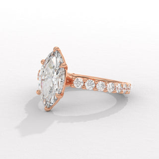 2.0CT Marquise Diamond Pave Setting Moissanite Engagement Ring