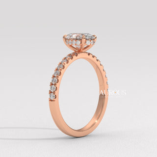 1.0CT Oval Diamond Pave Setting Moissanite Engagement Ring