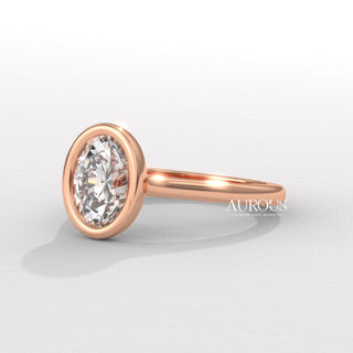 1.50CT Oval Diamond Bezel Setting Solitaire Moissanite Engagement Ring