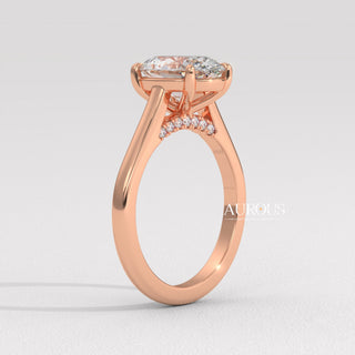 1.50CT Oval Cut Hidden Halo Moissanite Engagement Ring