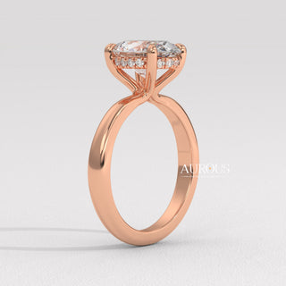 1.50CT Oval Cut Hidden Halo Diamond Moissanite Engagement Ring