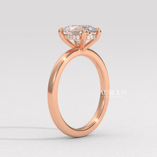 1.50CT Oval Diamond Hidden Halo Setting Moissanite Engagement Ring