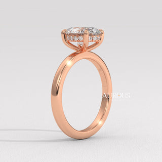 1.50CT Oval Diamond Hidden Halo Moissanite Engagement Ring