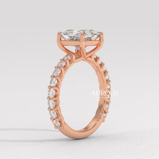 1.50CT Princess Diamond Pave Setting Moissanite Engagement Ring