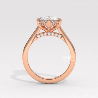 1.50CT Pear Diamond Hidden Halo Setting Moissanite Engagement Ring