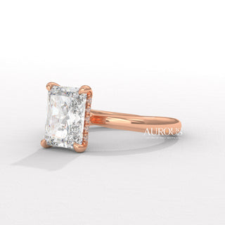 1.50CT Radiant Diamond Hidden Halo Moissanite Engagement Ring