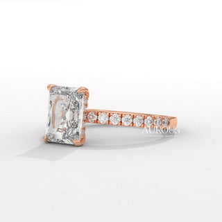 1.50CT Radiant Diamond Pave Setting Moissanite Engagement Ring