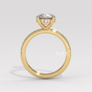 1.50CT Round Cut Pave Setting Moissanite Engagement Ring