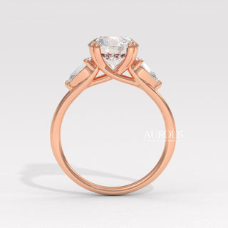 1.50CT Round Diamond Three Stone Setting Moissanite Engagement Ring