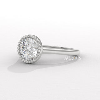 1.50CT Round Diamond Vintage Style Bezel Setting Moissanite Engagement Ring