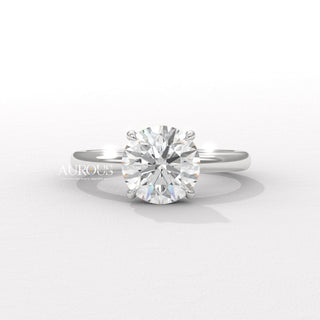 2.0CT Round Diamond Hidden Halo Setting Moissanite Engagement Ring