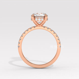 1.50CT Round Diamond Pave Setting Moissanite Engagement Ring