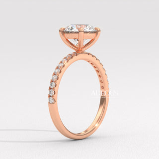 2.0CT Round Diamond Pave Setting Moissanite Engagement Ring