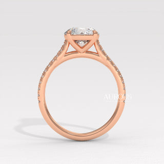 1.50CT Round Diamond Pave Setting Moissanite Engagement Ring