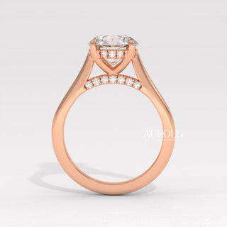 2.0CT Round Diamond Hidden Halo Moissanite Engagement Ring