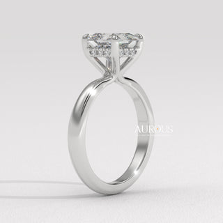 1.50CT Princess Cut Diamond Hidden Halo Setting Moissanite Engagement Ring