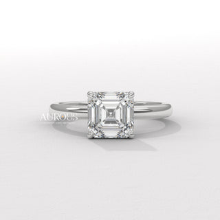 1.50CT Asscher Cut Diamond Hidden Halo Moissanite Engagement Ring