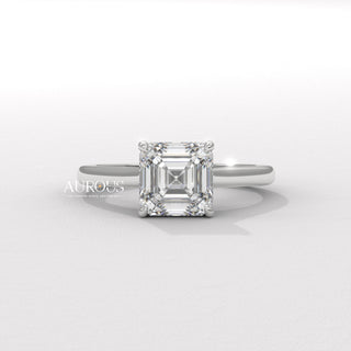 1.50CT Asscher Diamond Hidden Halo Moissanite Engagement Ring