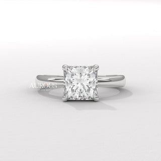 1.50CT Princess Cut Diamond Hidden Halo Setting Moissanite Engagement Ring