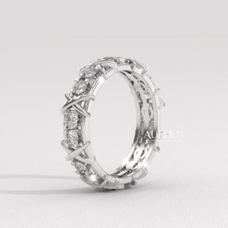 Round Diamond Unqiue Full Eternity Moissanite Wedding Band