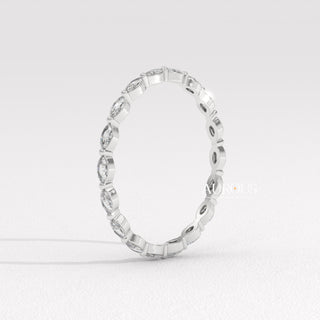 Marquise Diamond Eternity Moissanite Wedding Band
