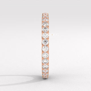 Round Diamond Full Eternity Pave Setting Wedding Band
