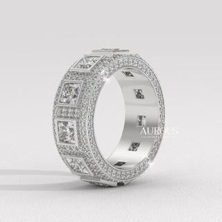 Princess Diamond Unique Eternity Moissanite Wedding Band