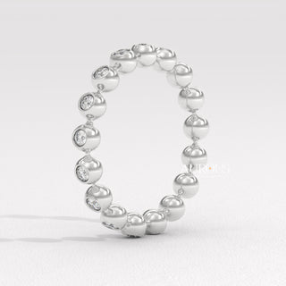 Round Diamond Bezel Setting Eternity Moissanite Wedding Band