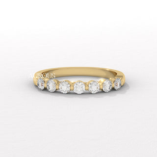 Round Diamond Half Eternity Moissanite Wedding Band