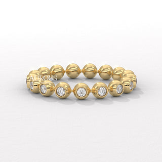 Round Diamond Bezel Setting Eternity Moissanite Wedding Band