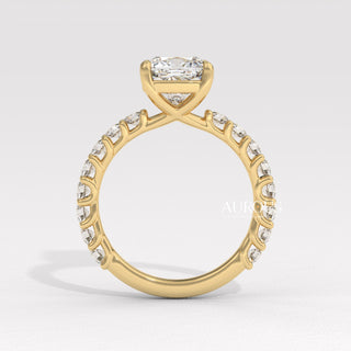 1.50CT Cushion Diamond Pave Setting Moissanite Engagement Ring